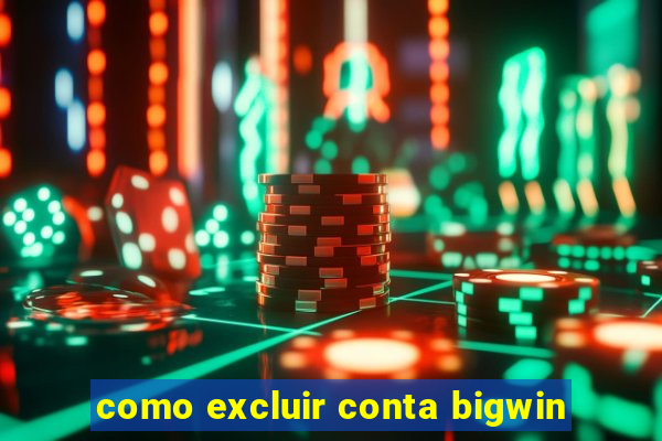 como excluir conta bigwin